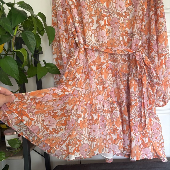 • [Ryegrass] Tie Waist Flowy Dress • - Picture 4 of 10